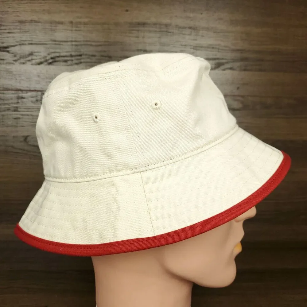 Miami Heat‎ Mitchell & Ness NBA Bucket Hat L Large 7 1/4 Cream Red Edge Cap New